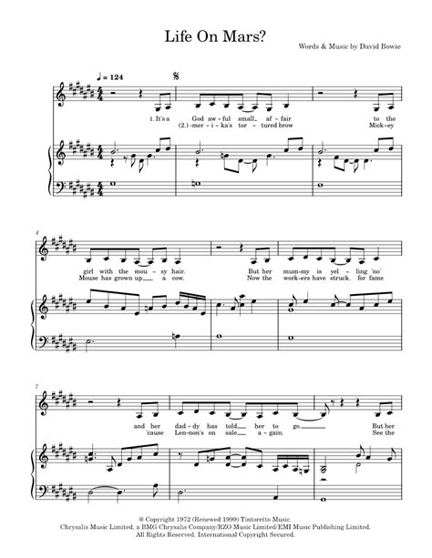 Published Under License From. . Life on mars lazarus sheet music pdf